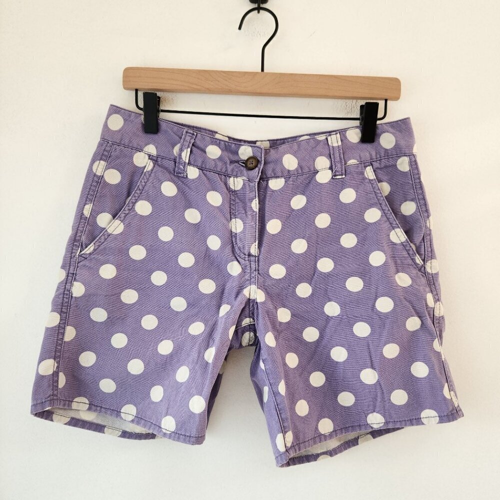 Boden Purple Polka Dots Jeans 100% Cotton Modest Length Women's 4L